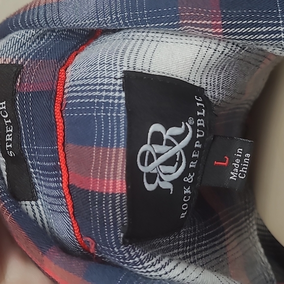 Men's Rock & Republic long sleeve button front shirt size L - Picture 5 of 5